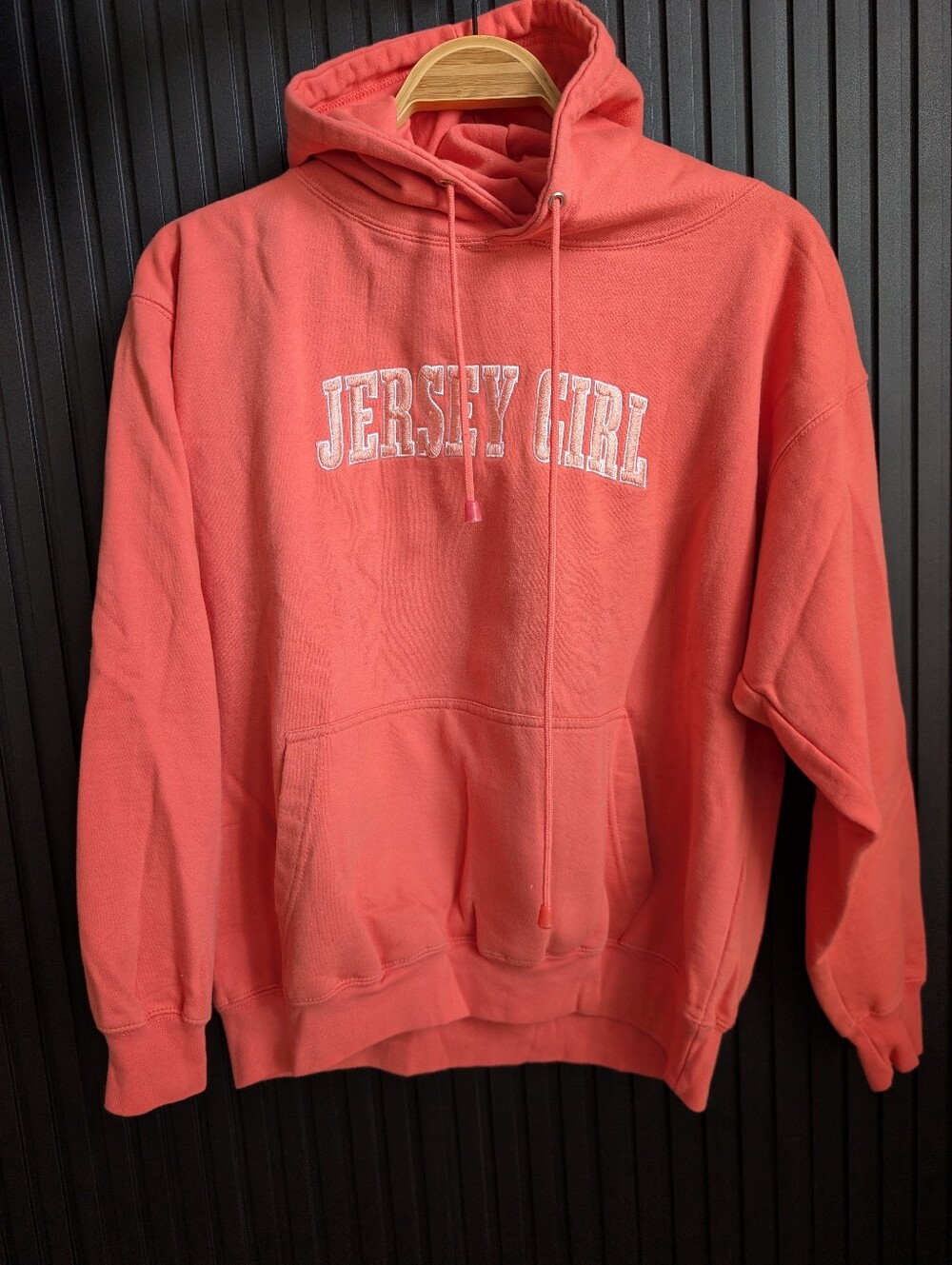Jersey Girl Coral Hoodie Jersey Girl Sweatshirt Size L